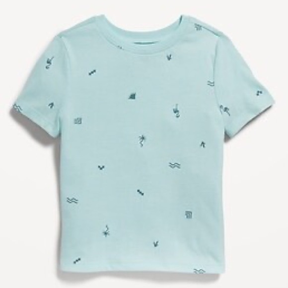 Old Navy Aqua Toddler Kids Tee with Abstract Patterns 3T - Picture 1 of 5